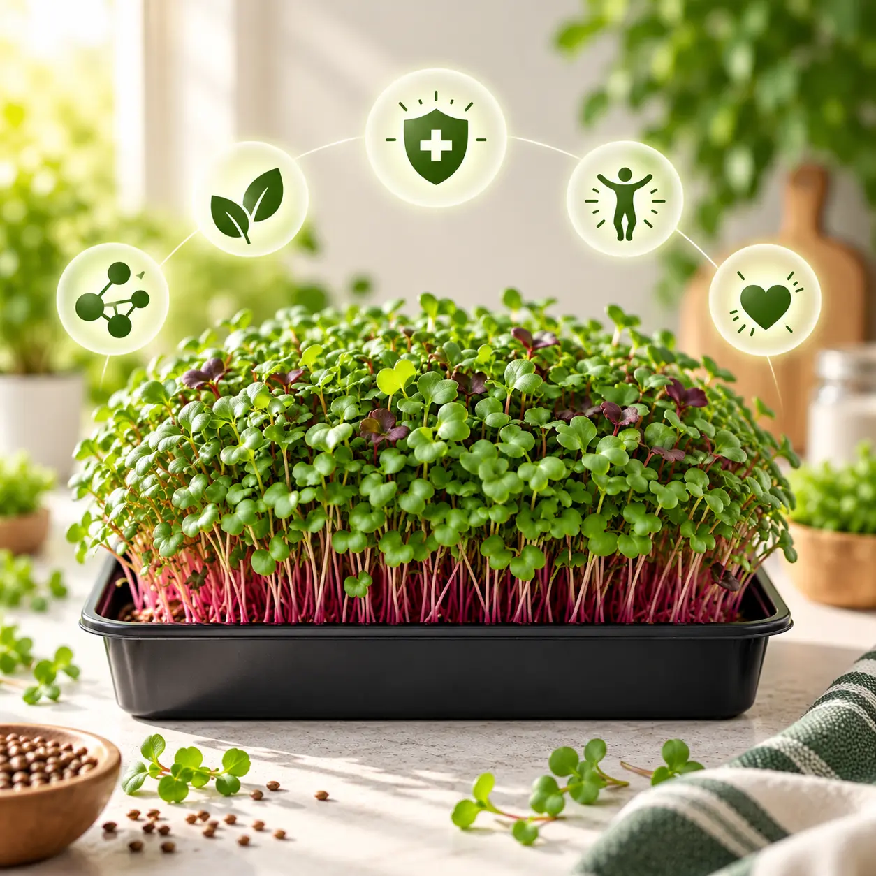 Vibrant living microgreens