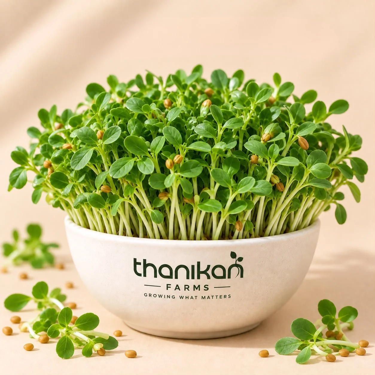 Fenugreek Microgreens grown in Tiruchengode at Thanikan Farms
